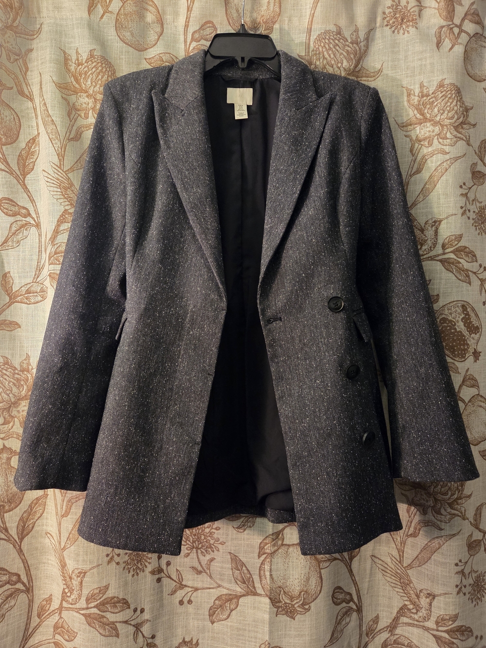 H&M Women's Charcoal Tweed Blazer Jacket